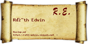 Ráth Edvin névjegykártya